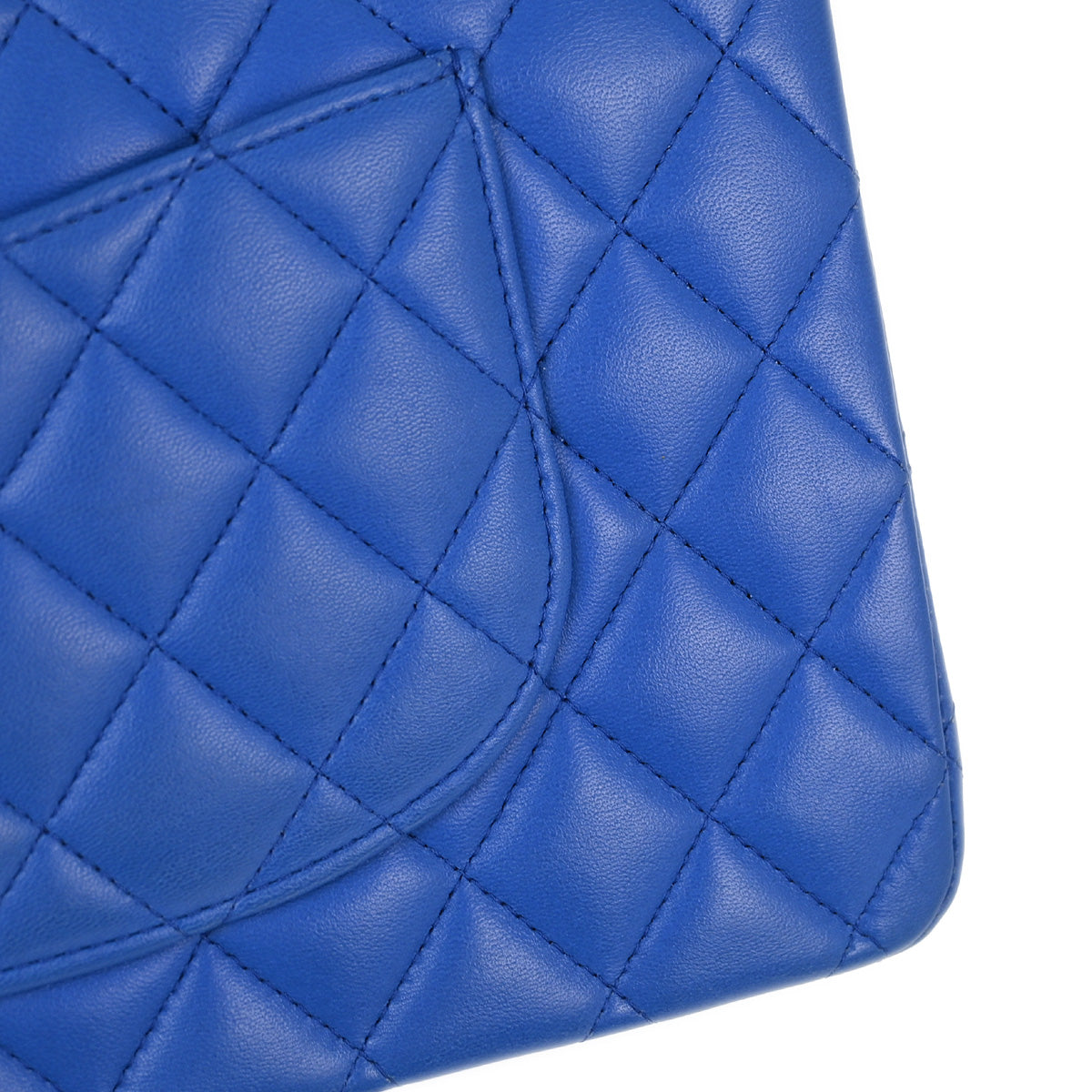 Chanel 2015-2016 Blue Lambskin Medium Classic Double Flap Shoulder Bag