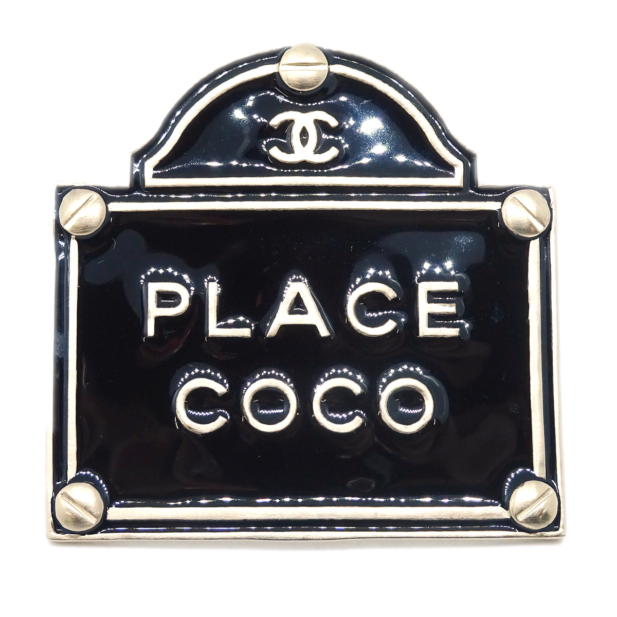 Chanel Place Coco Brooch Pin Black B15S