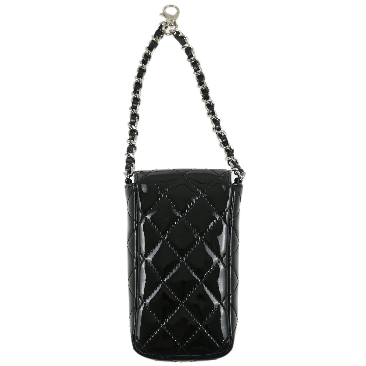 Chanel Black Patent Leather Chain Pouch Case