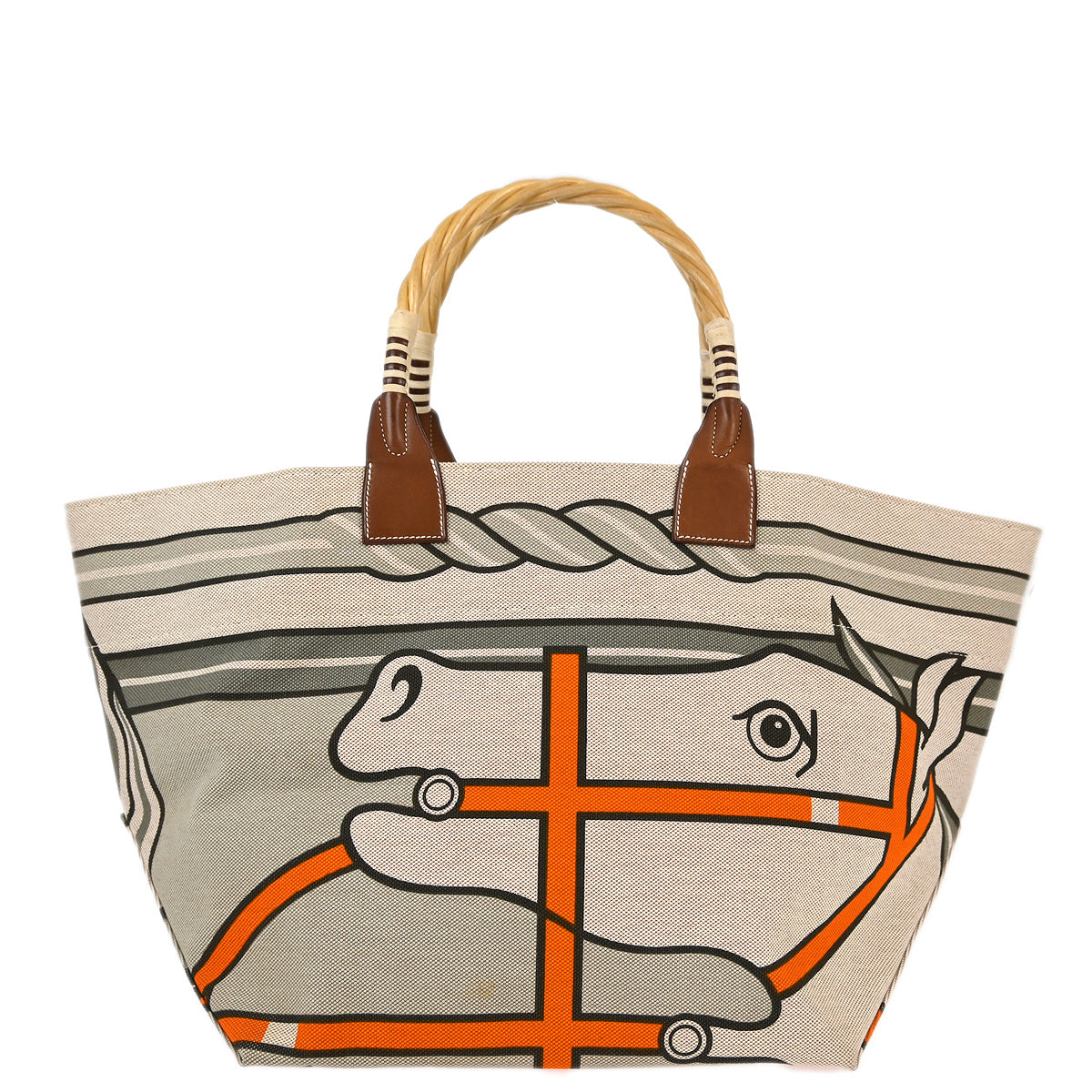 Hermes Natural Toile H Steeple 31 Tote Handbag