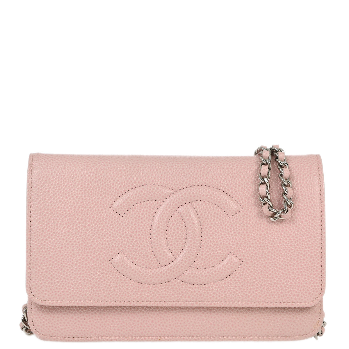 Chanel Pink Caviar WOC Chain Shoulder Wallet Bag