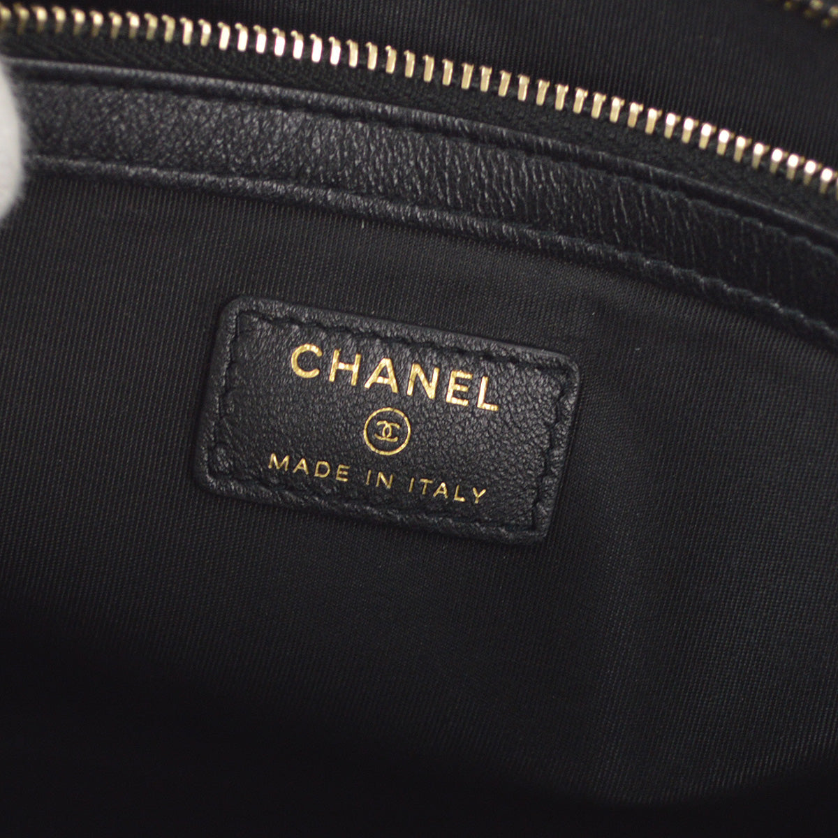 Chanel Black Vinyl Lambskin Clutch Bag