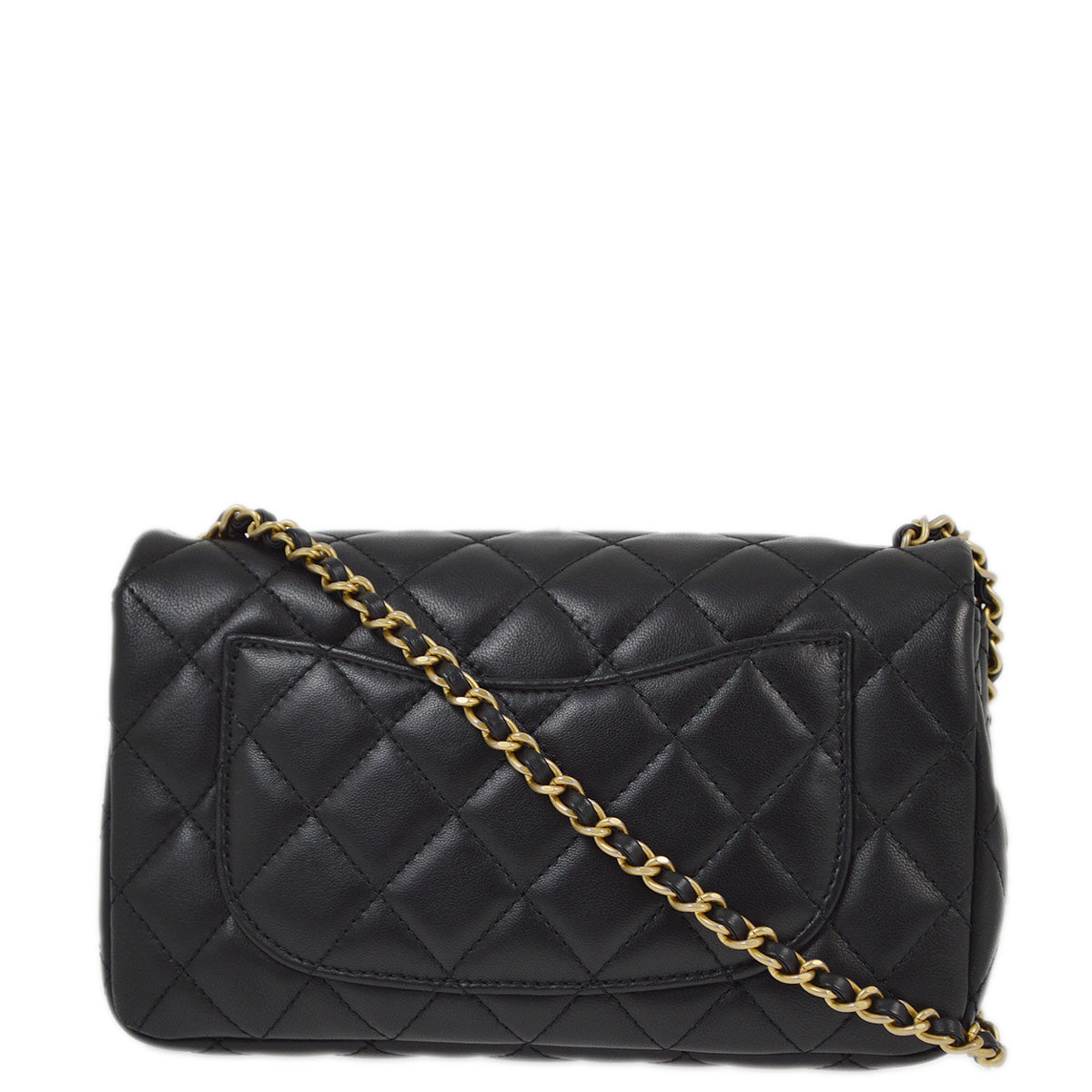 Chanel 2020-2021 Black Lambskin Single Flap Shoulder Bag