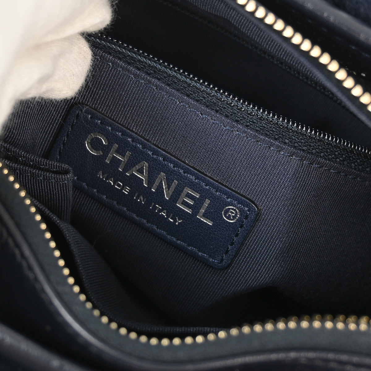 Chanel 2018 Navy Fur Small Gabrielle Shoulder Bag