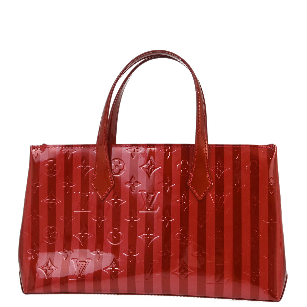 Louis Vuitton 2011 Red Monogram Vernis Wilshire PM Tote Bag M91702