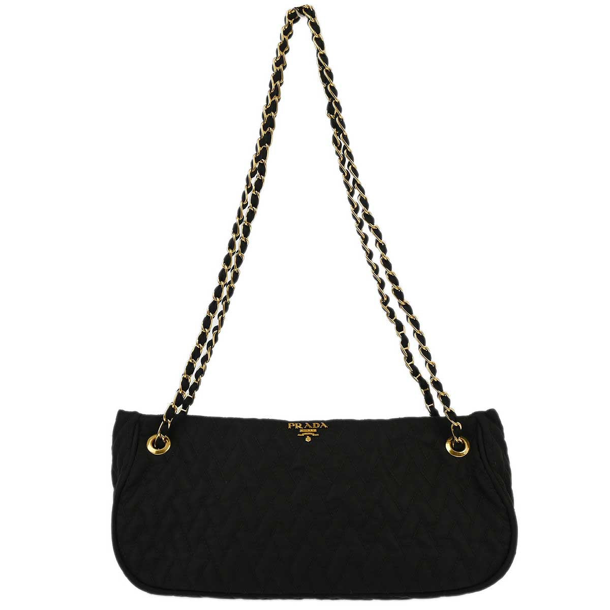 Prada Black Nylon Chain Shoulder Bag