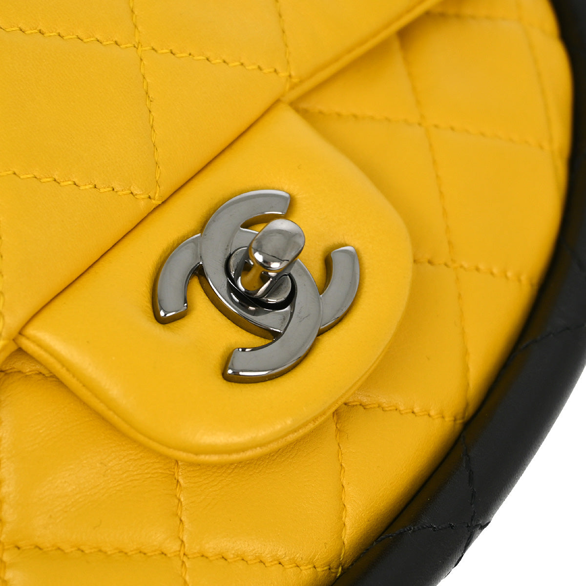 Chanel 2013-2014 Yellow Lambskin Hula Hoop Handbag