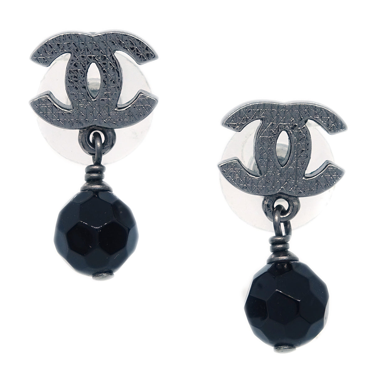 Chanel Dangle Piercing Earrings Silver A12V