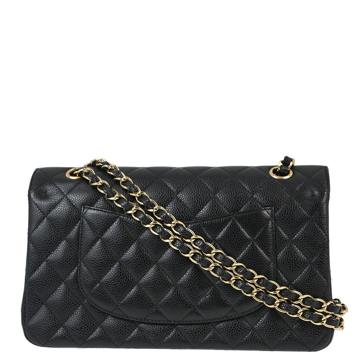 Chanel 2010-2011 Black Caviar Medium Classic Double Flap Shoulder Bag