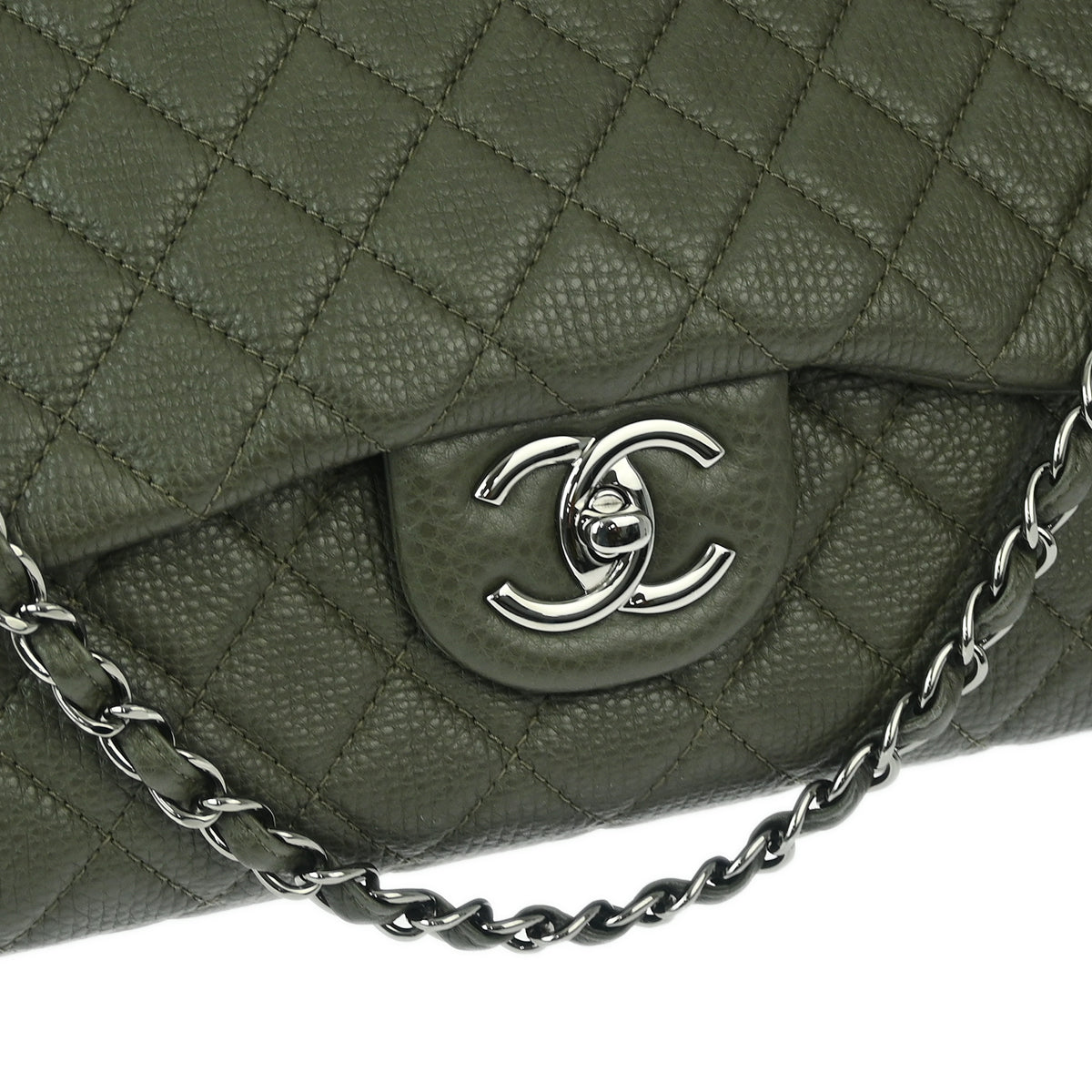 Chanel 2019 Gray Calfskin XXL Single Flap Shoulder Bag