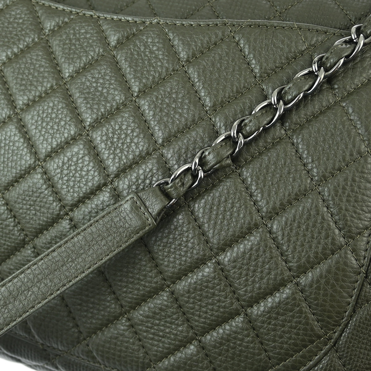 Chanel Gray Calfskin XXL Single Flap Shoulder Bag