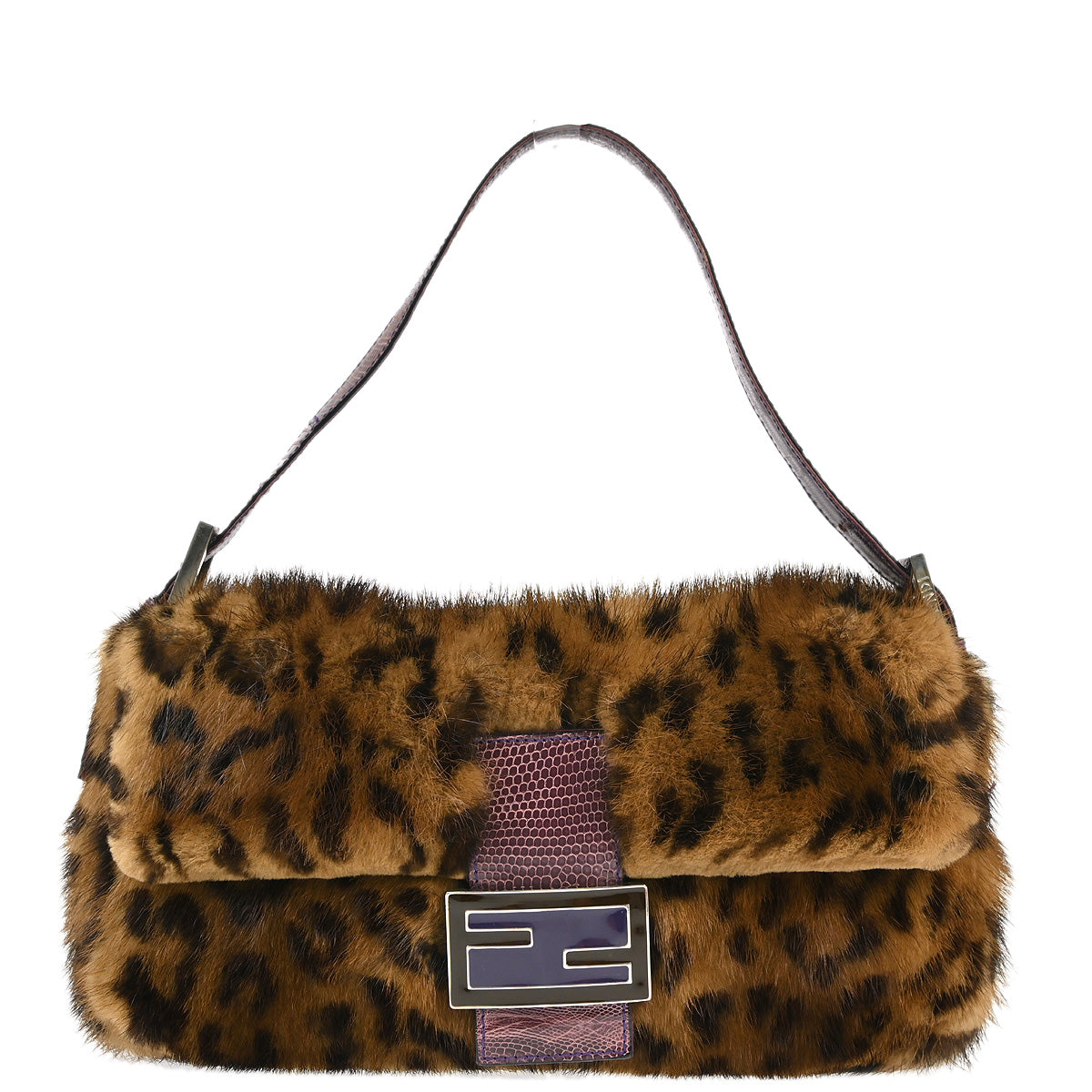 Fendi * Fur Lizard Baguette Handbag