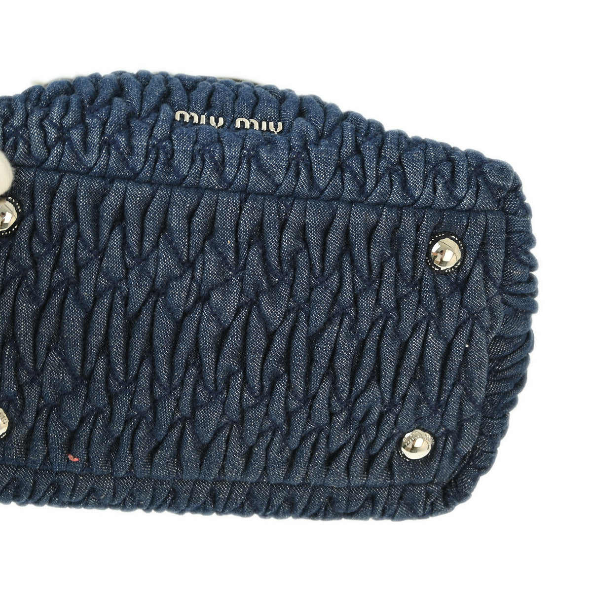 Miu Miu Blue Denim Matelasse 2way Shoulder Handbag