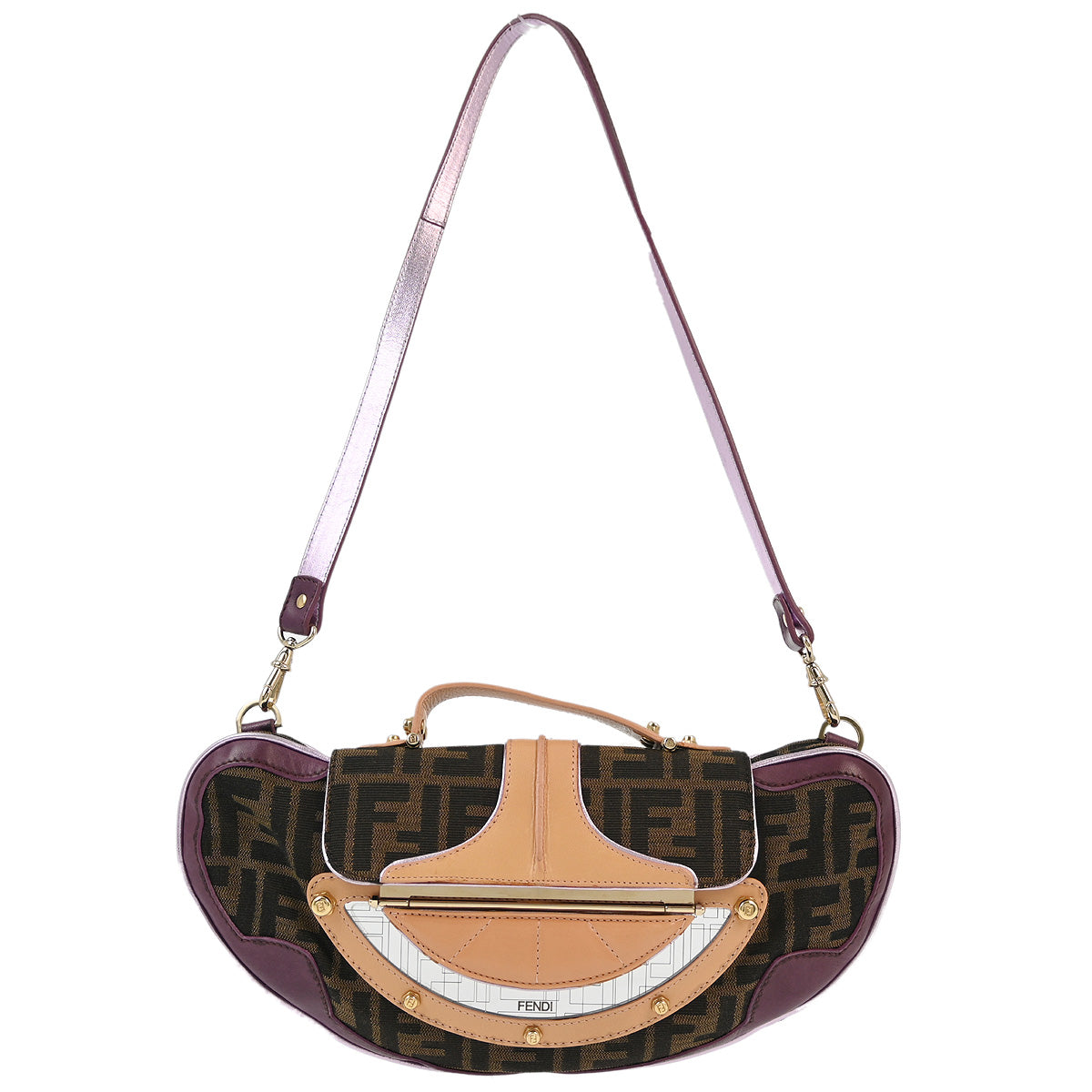 Fendi Purple Zucca Handbag Shoulder Bag