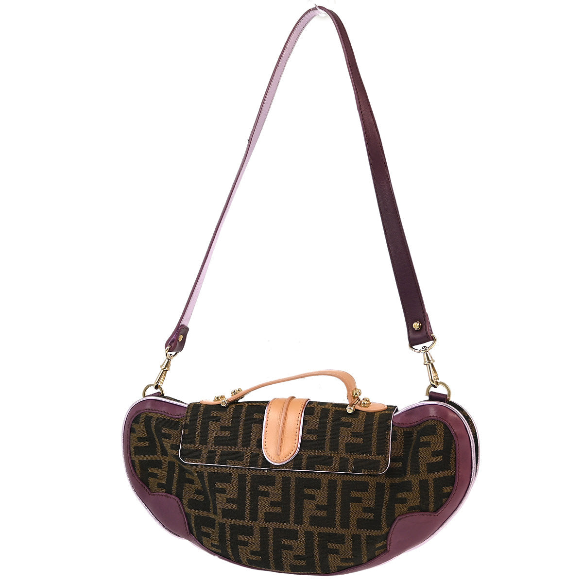 Fendi Purple Zucca Handbag Shoulder Bag