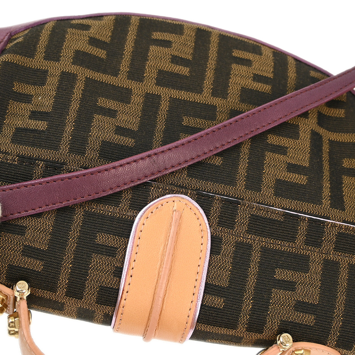 Fendi Purple Zucca Handbag Shoulder Bag