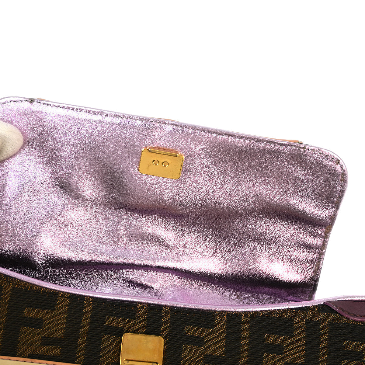 Fendi Purple Zucca Handbag Shoulder Bag