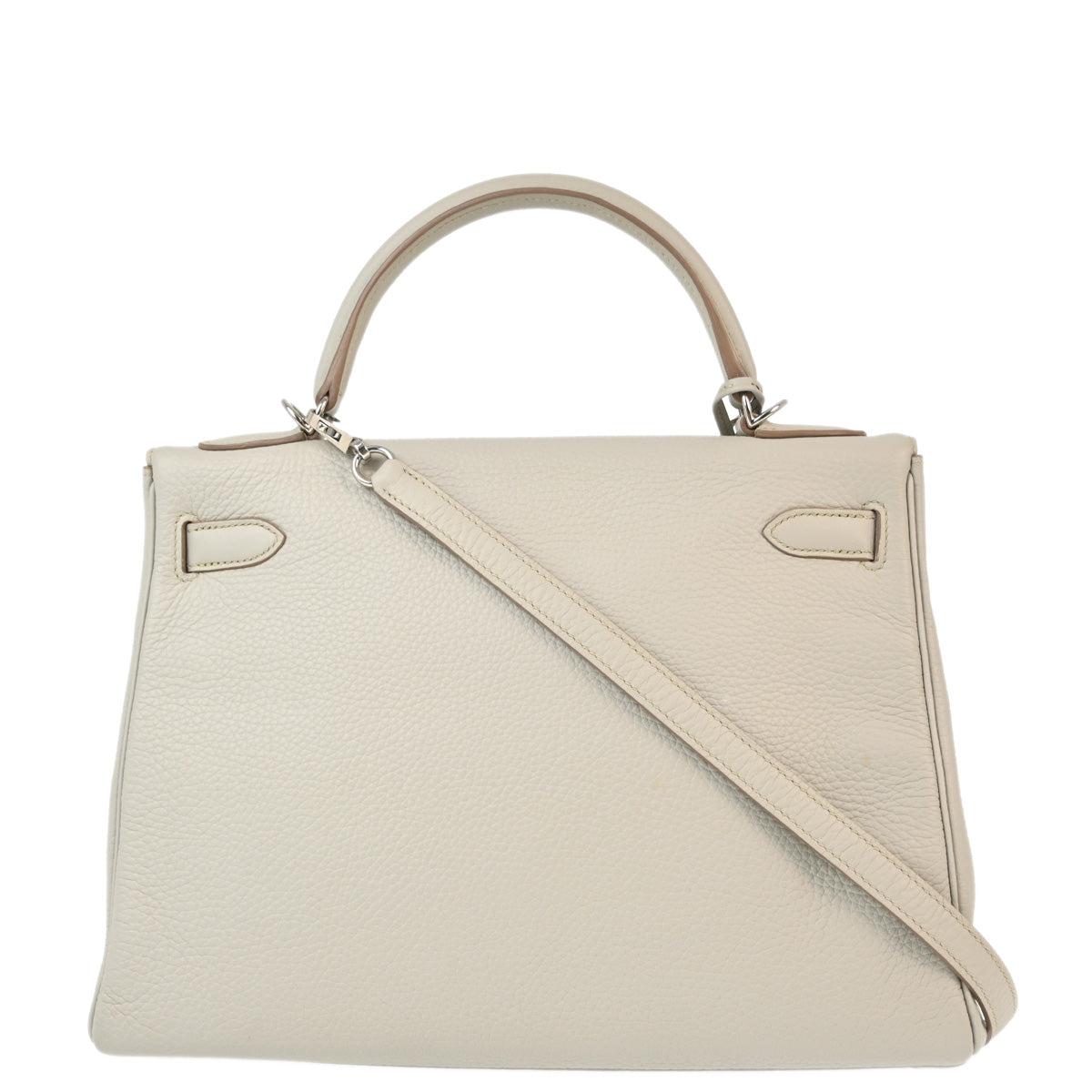 Hermes 2013 Pearl Gray Taurillon Clemence Kelly 32 Retourne Handbag