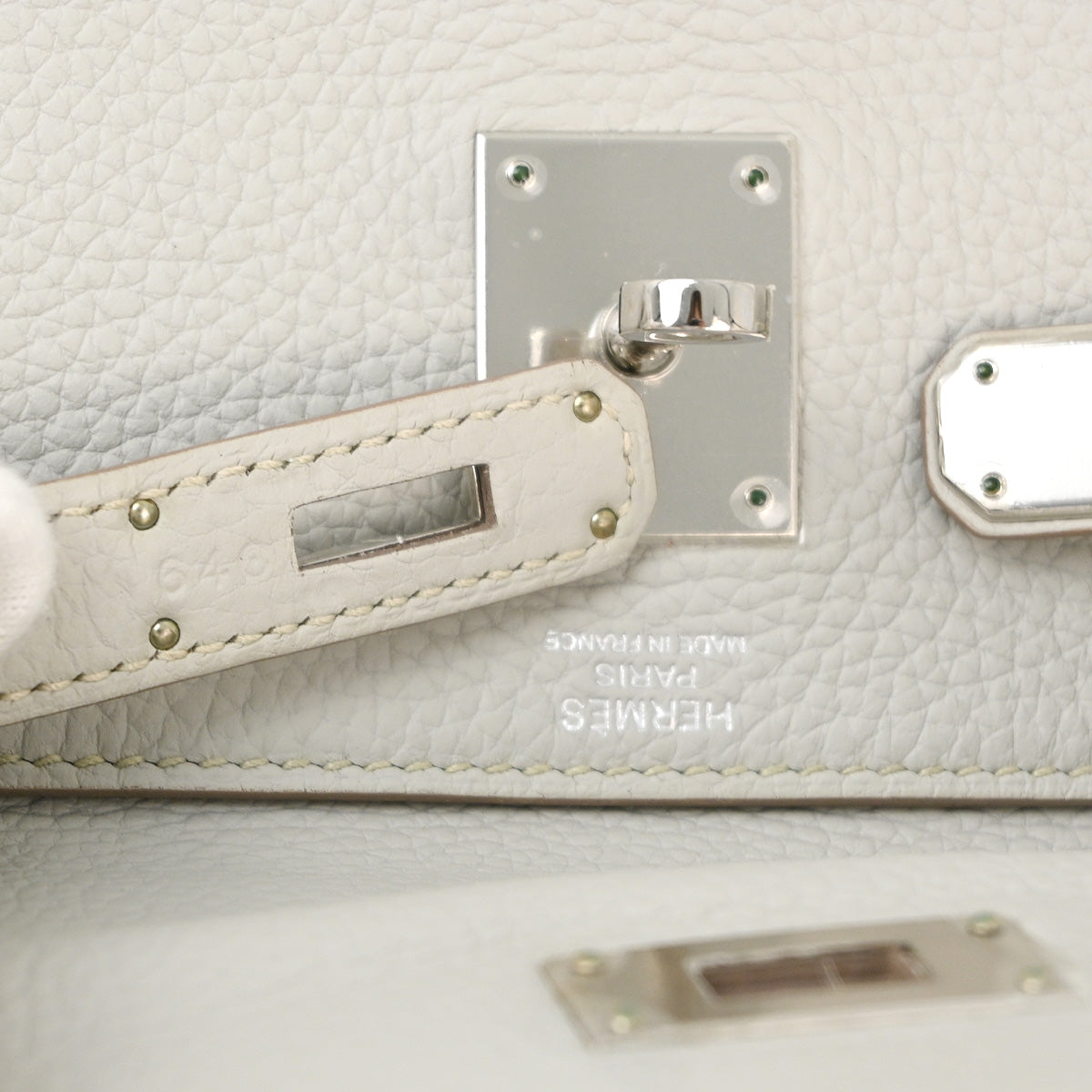 Hermes 2013 Pearl Gray Taurillon Clemence Kelly 32 Retourne Handbag