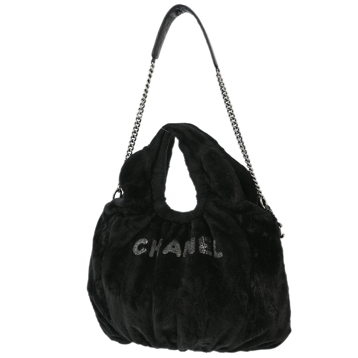 Chanel 2010-2011 Black Velvet 2way Shoulder Handbag