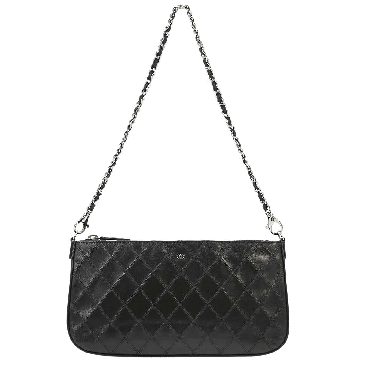 Chanel 2010-2011 Black Lambskin Bicolore Chain Handbag