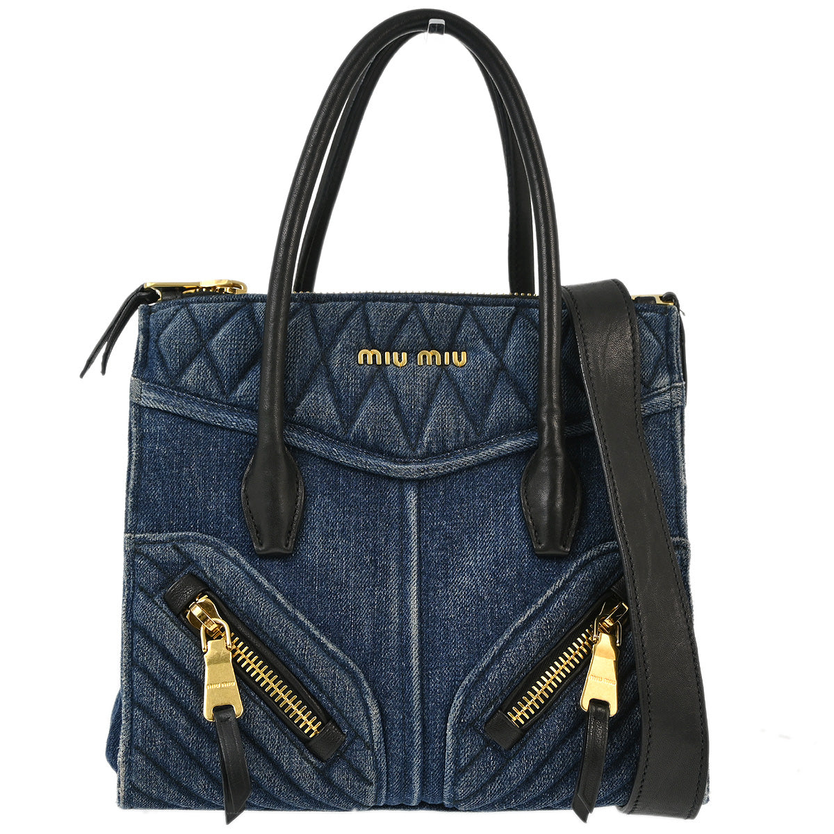 Miu Miu Blue Denim 2way Shoulder Handbag