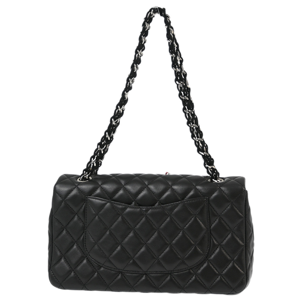 Chanel 2010-2011 Black Lambskin Ladybug Single Flap Shoulder Bag