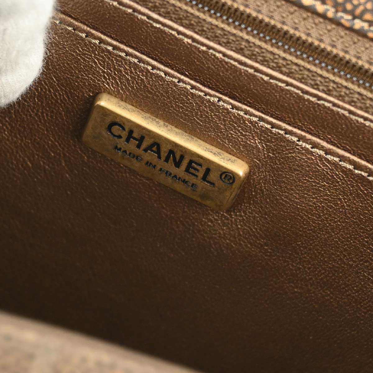 Chanel 2010-2011 Bronze Caviar Gripoix Choco Bar Chain Handbag