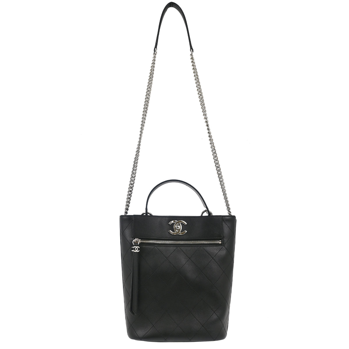 Chanel 2019 Black Lambskin 31 Rue Cambon 2way Bucket Shoulder Handbag