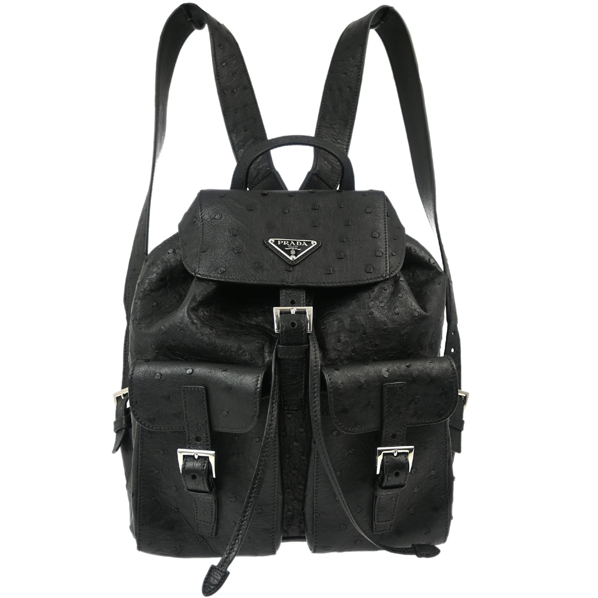 Prada * Black Ostrich Backpack