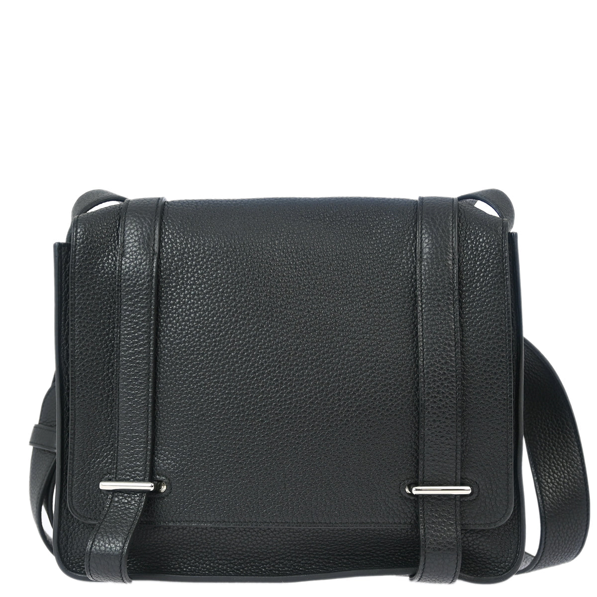 Hermes 2013 Black Taurillon Clemence Steve Caporal 27 Messenger Bag