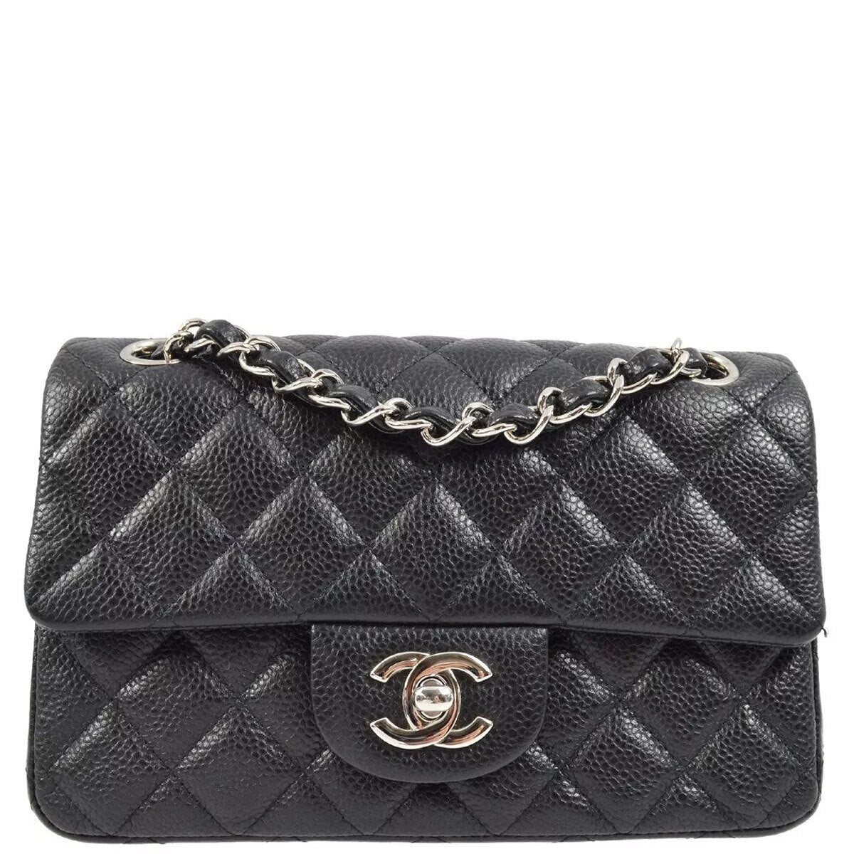 Chanel 2011 Black Caviar Single Flap Shoulder Bag