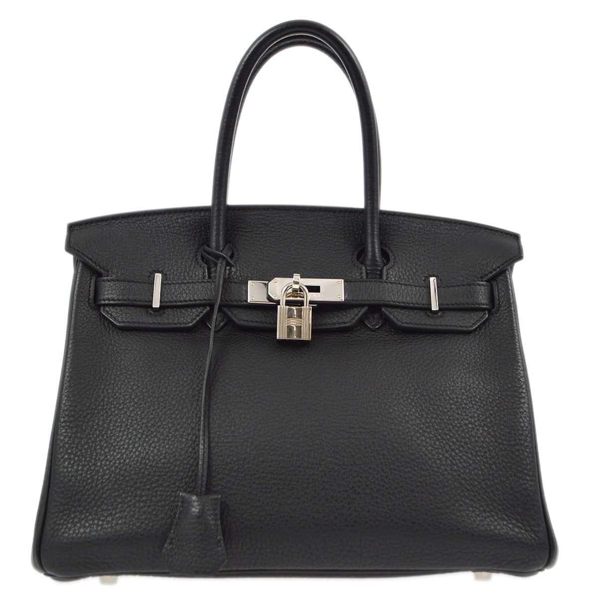 Hermes 2010 Black Taurillon Clemence Birkin 30 Handbag