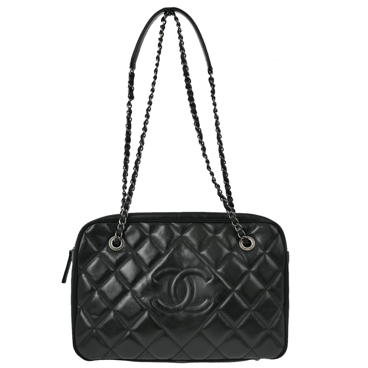 Chanel 2015-2016 Black Lambskin Shoulder Bag