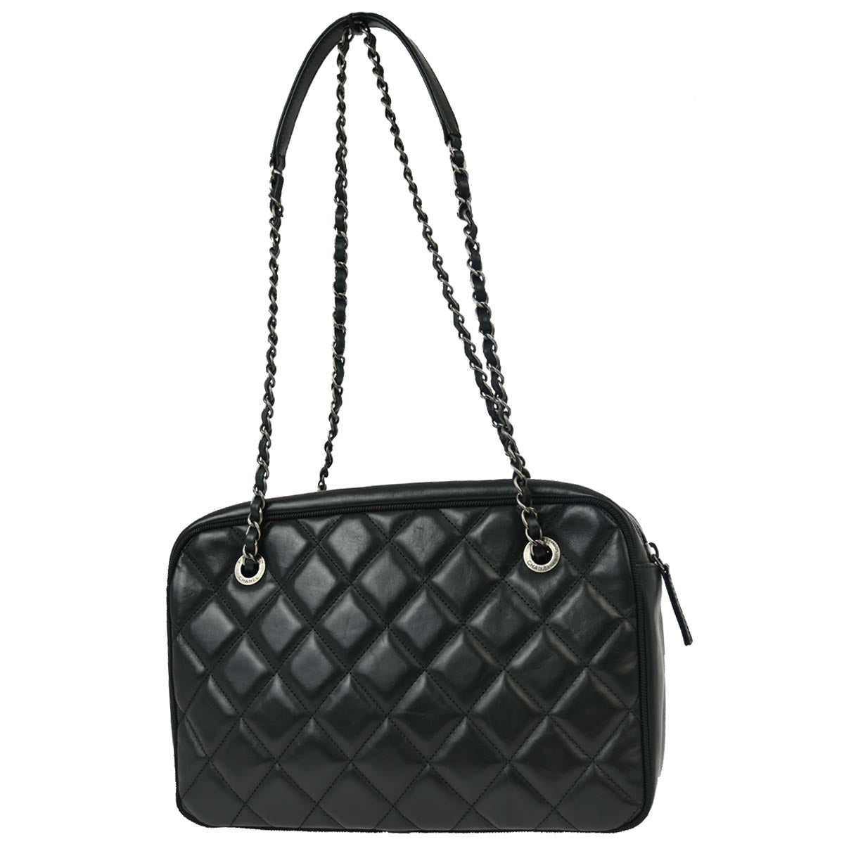 Chanel 2015-2016 Black Lambskin Shoulder Bag