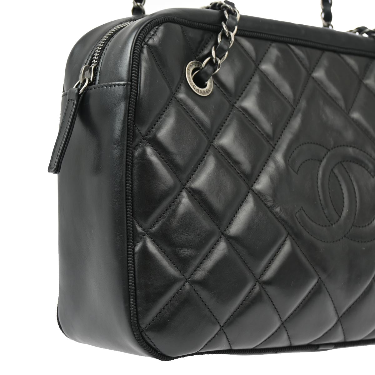 Chanel 2015-2016 Black Lambskin Shoulder Bag