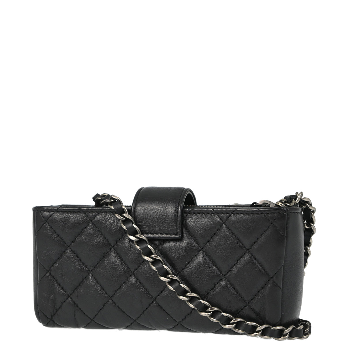 Chanel 2014-2015 Black Lambskin Mademoiselle Lock Shoulder Bag