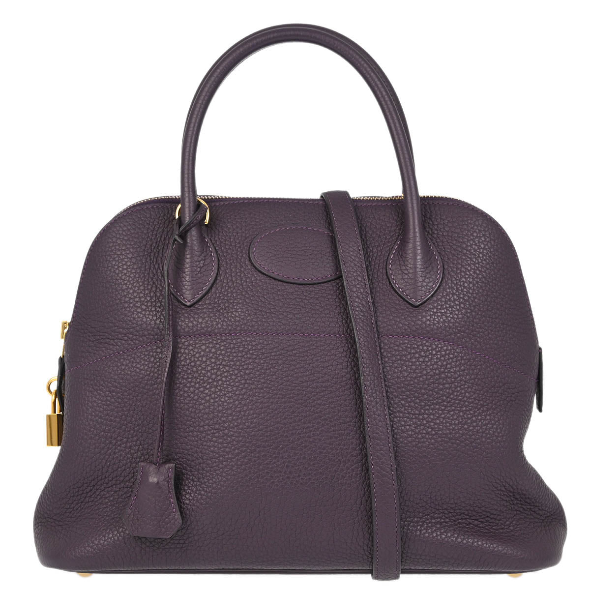 Hermes 2019 Purple Taurillon Clemence Bolide 31 2way Shoulder Handbag