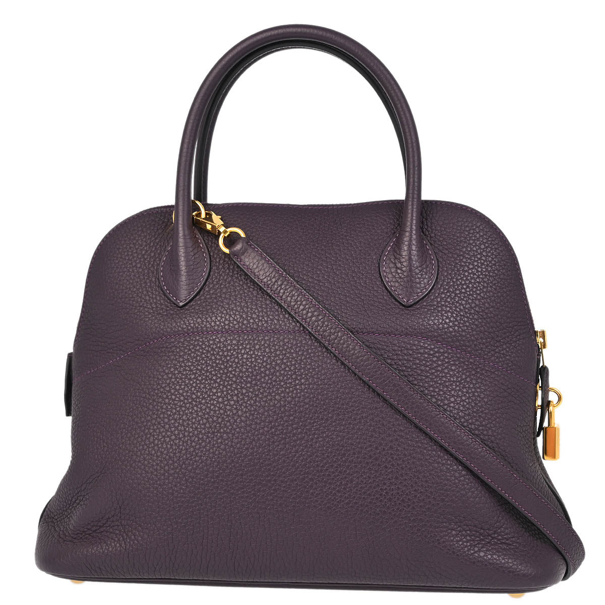 Hermes 2019 Purple Taurillon Clemence Bolide 31 2way Shoulder Handbag