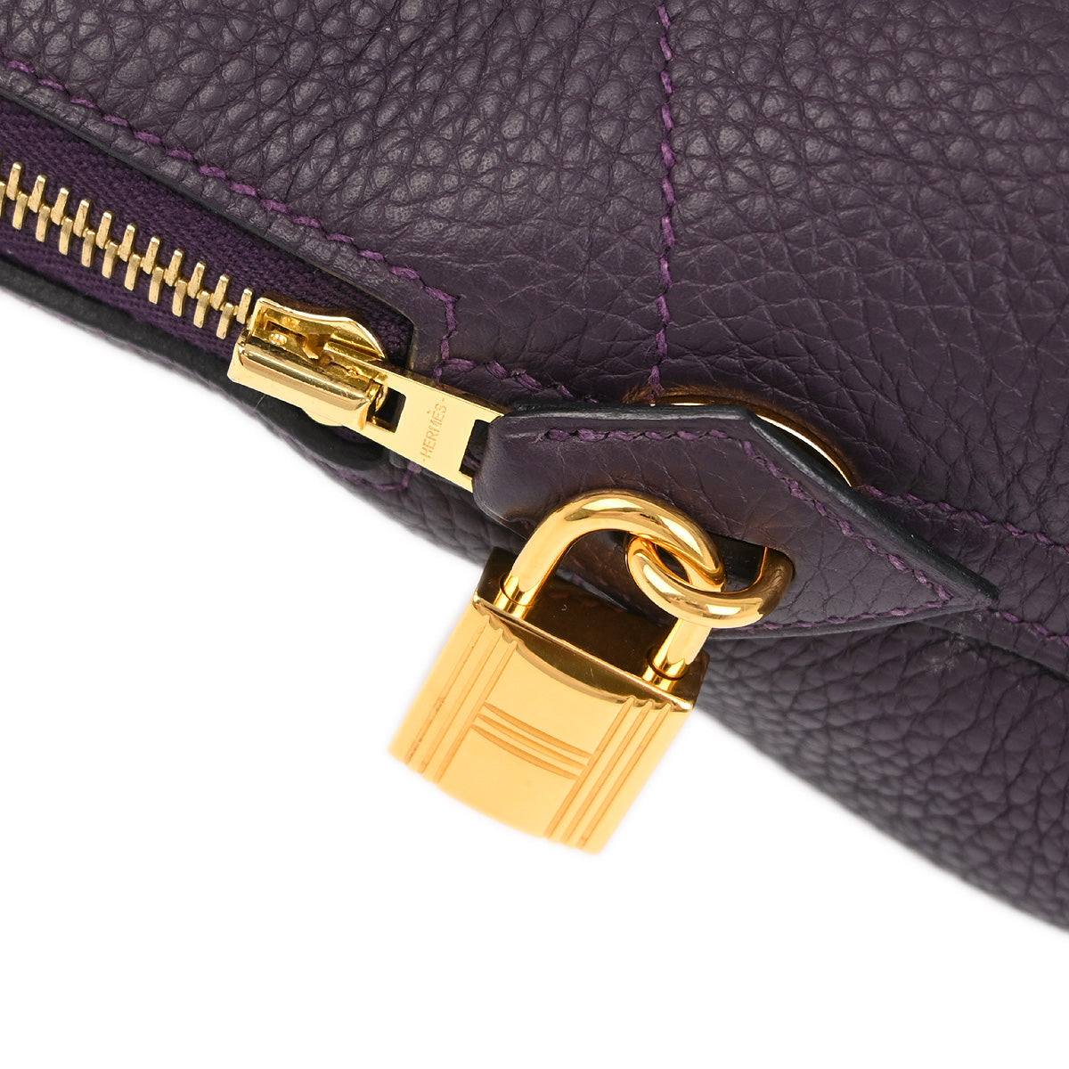 Hermes 2019 Purple Taurillon Clemence Bolide 31 2way Shoulder Handbag