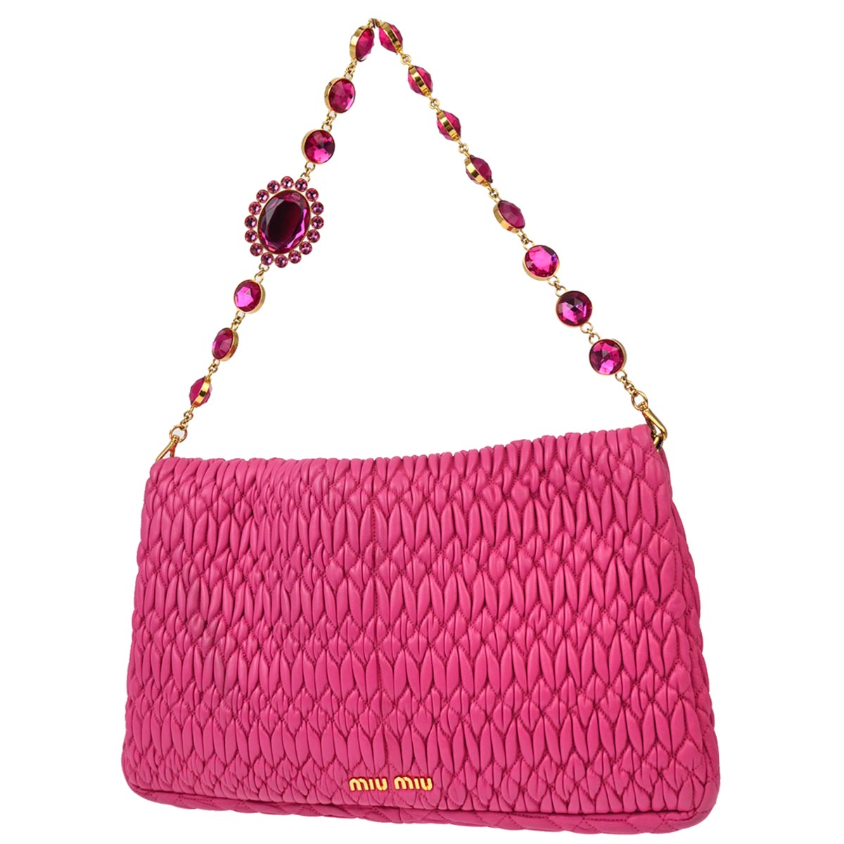 Miu Miu Pink Nappa Crystal Handbag