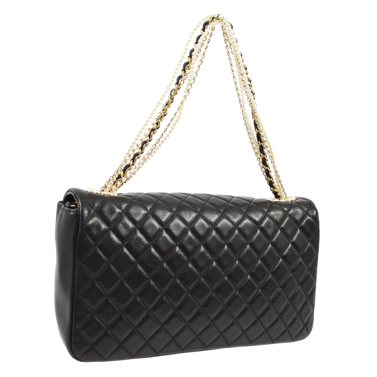 Chanel 2011 Black Lumbskin Shoulder Bag