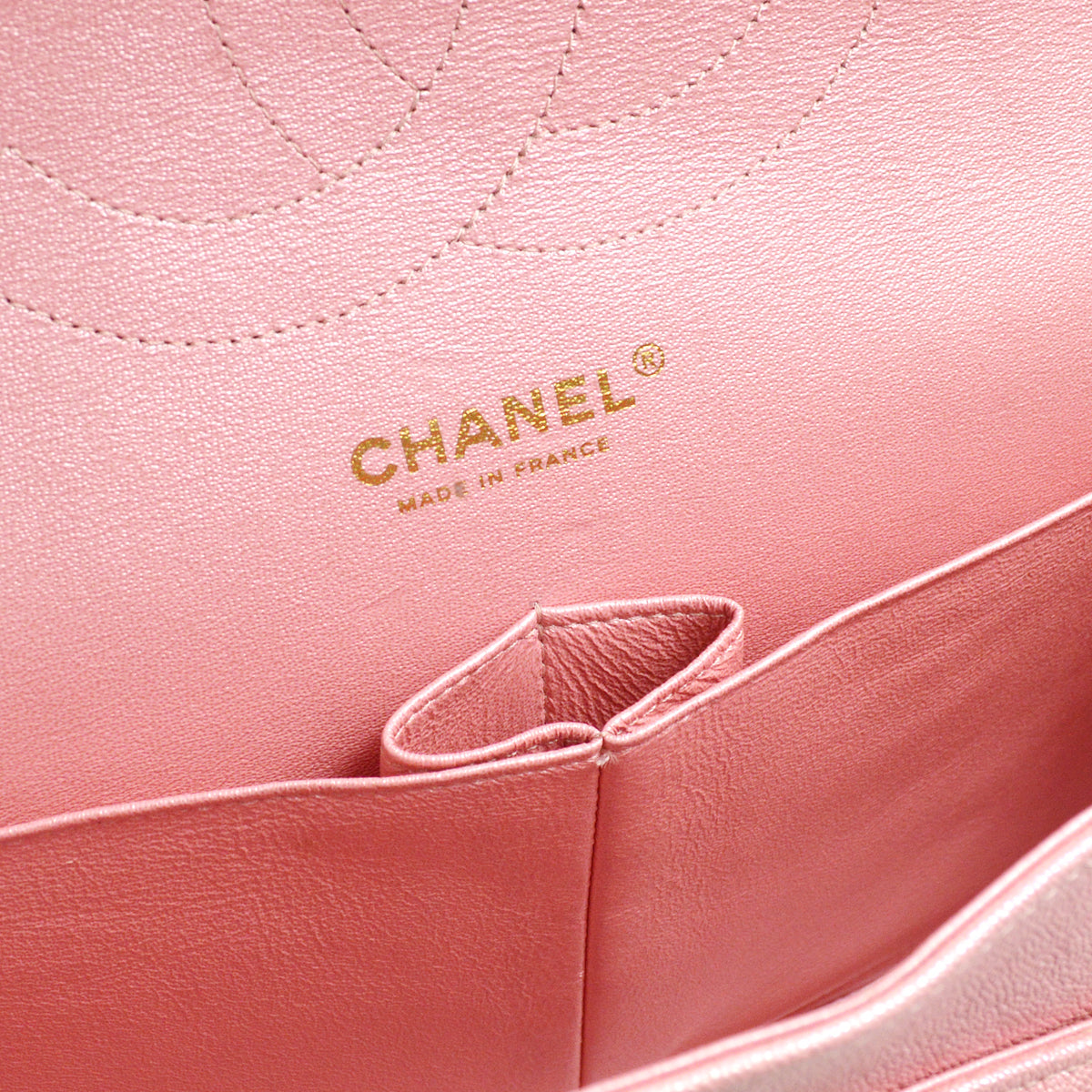 Chanel 2019 Pink Caviar Classic Double Flap Shoulder Bag