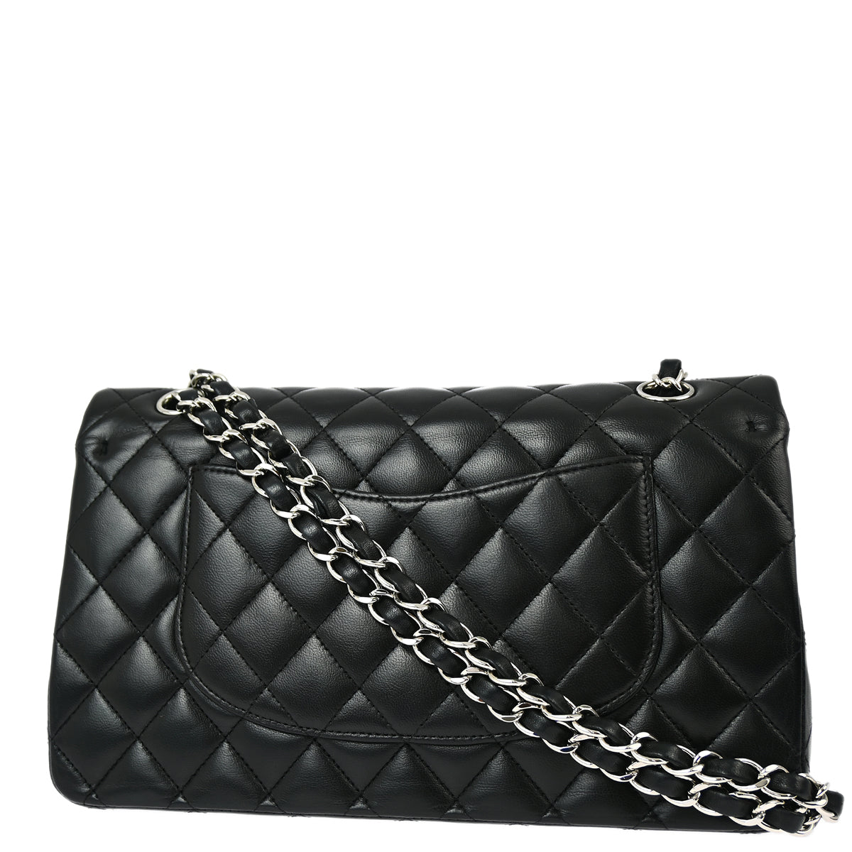 Chanel 2012 Black Lambskin Medium Classic Double Flap Shoulder Bag