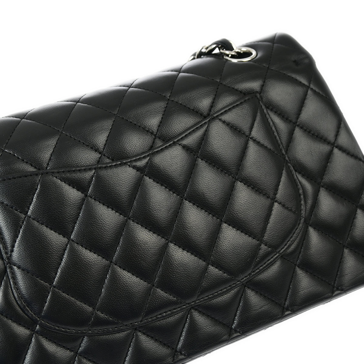 Chanel 2012 Black Lambskin Medium Classic Double Flap Shoulder Bag