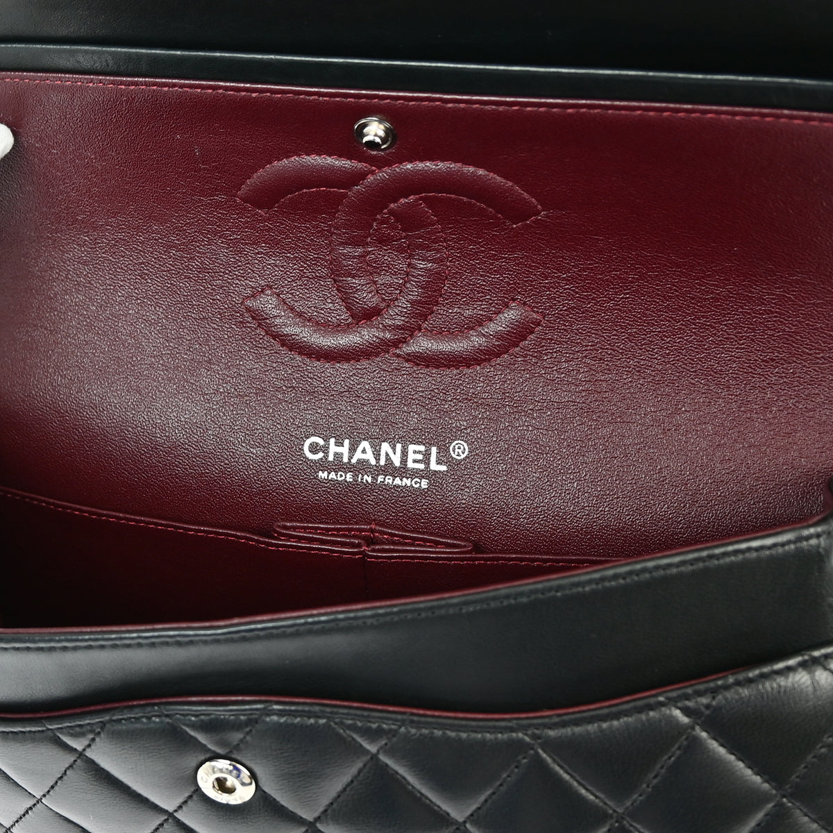 Chanel 2012 Black Lambskin Medium Classic Double Flap Shoulder Bag