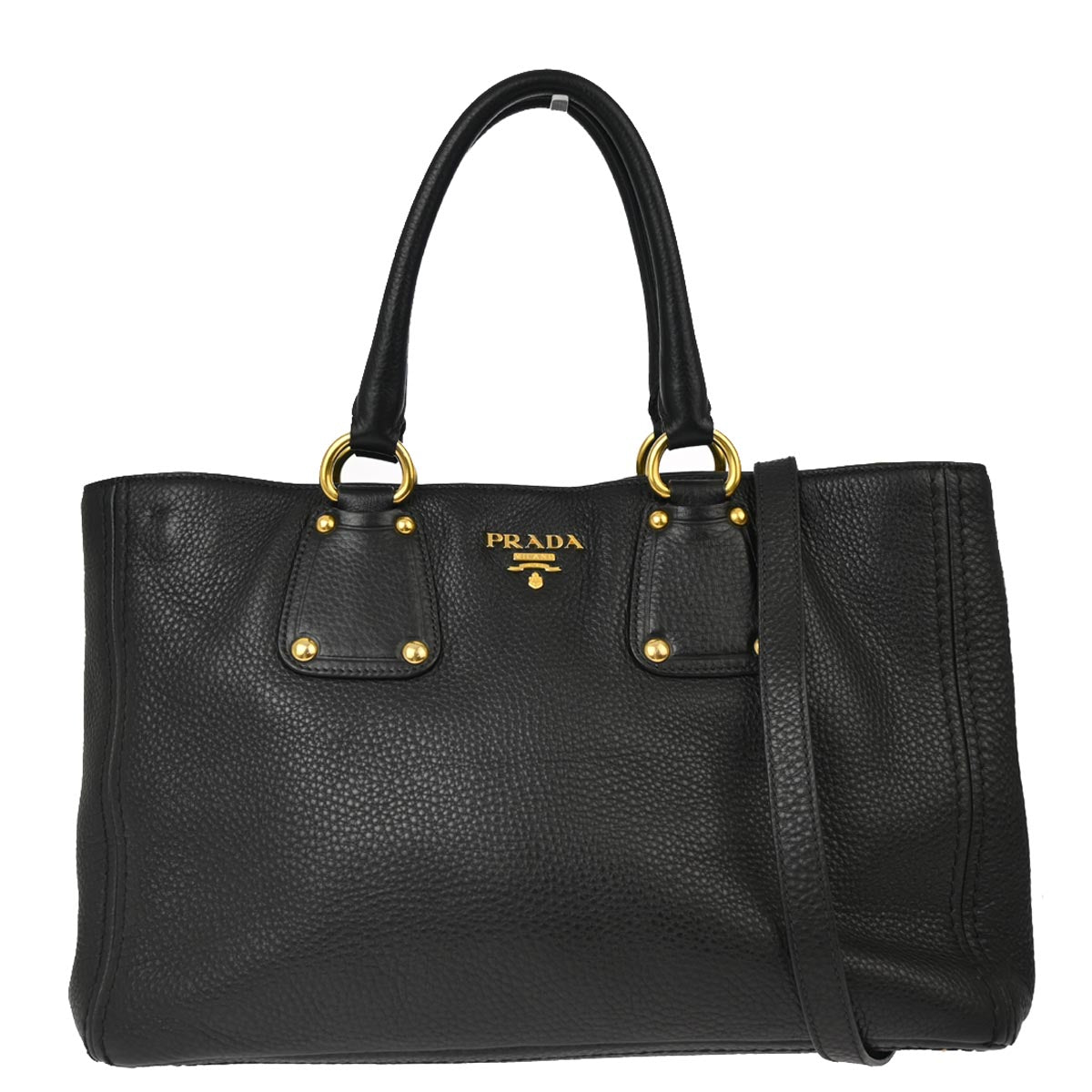 Prada Black 2way Tote Shoulder Handbag