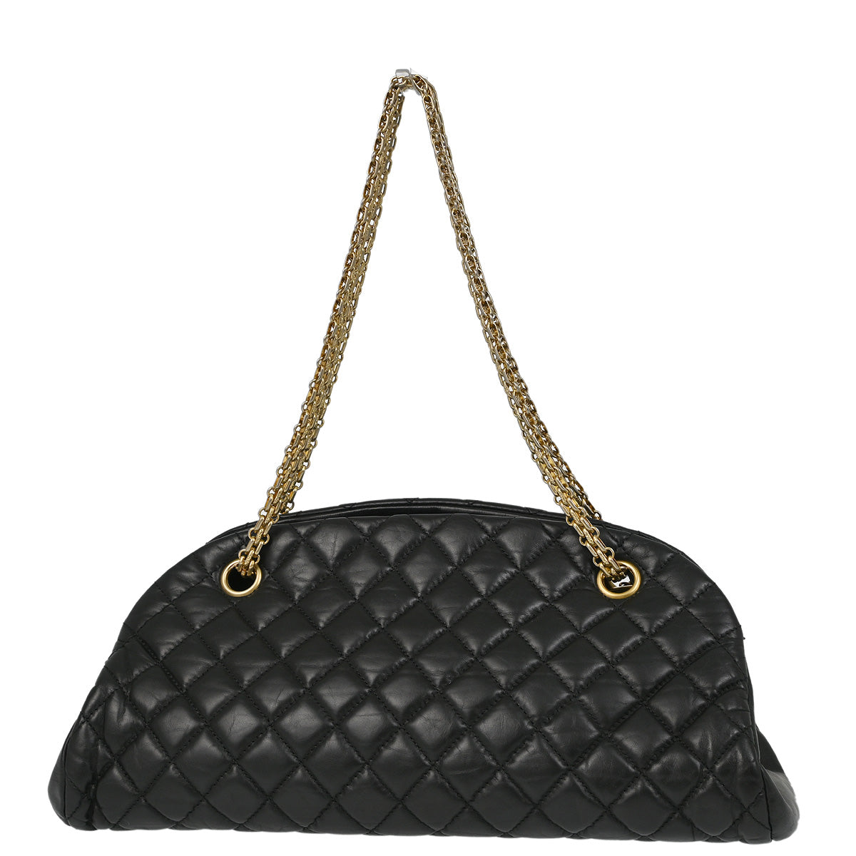 Chanel 2010-2011 Black Calfskin Medium Mademoiselle Bowling Bag