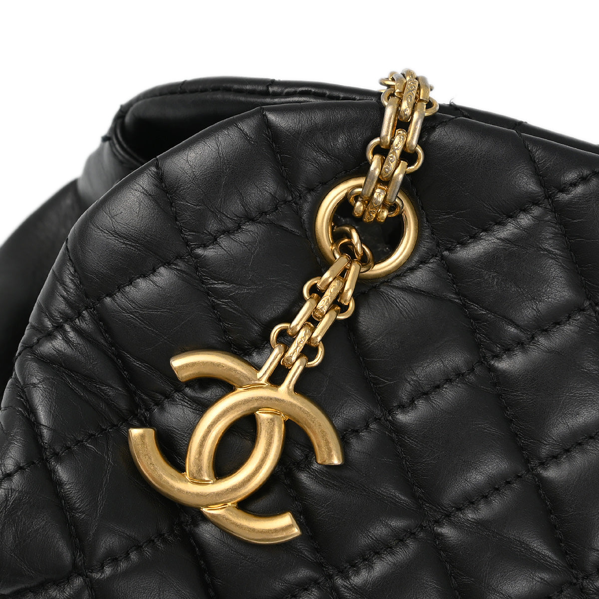 Chanel 2010-2011 Black Calfskin Medium Mademoiselle Bowling Bag