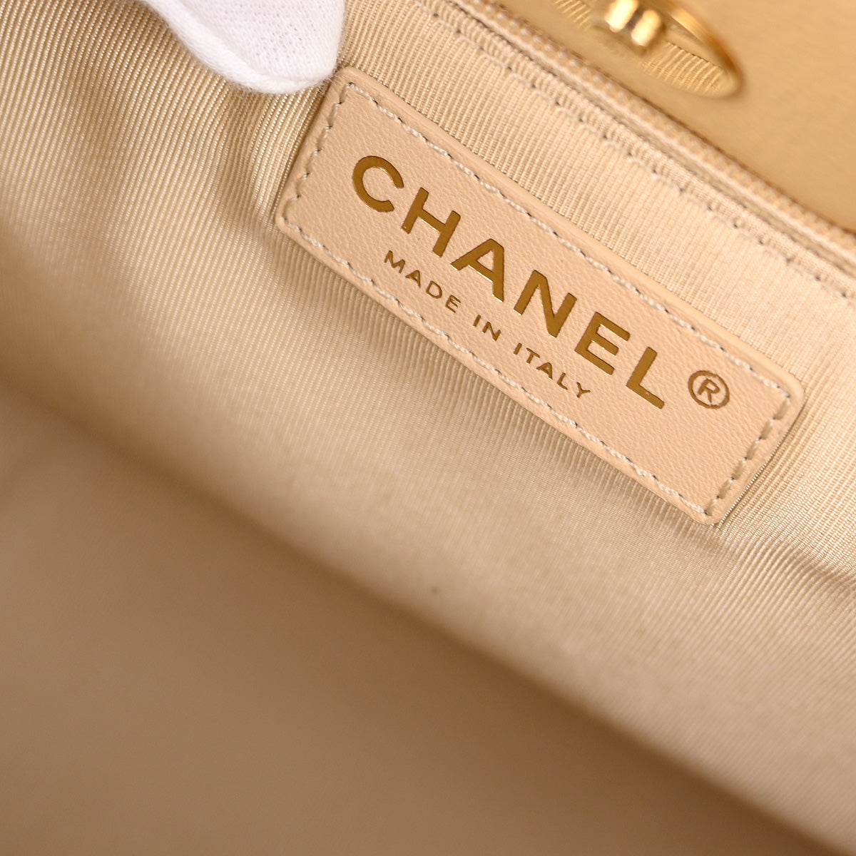 Chanel 2011 Beige Caviar Cerf Tote 2way Shoulder Handbag